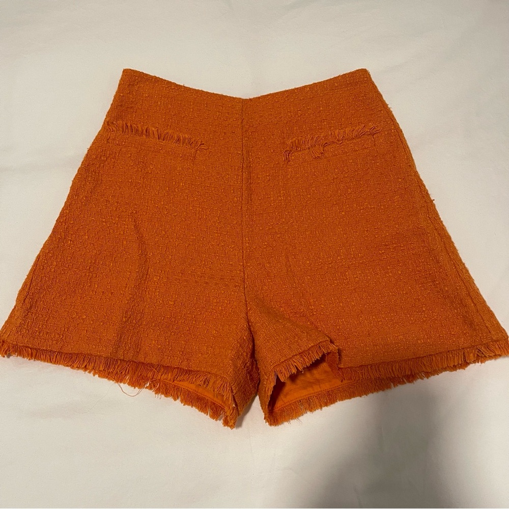 Tweed Orange Shorts